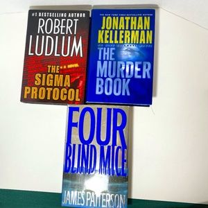 3 Major Mystery Thrillers, J.Patterson J.Kellerman R. Ludlum NEW Clean Condition